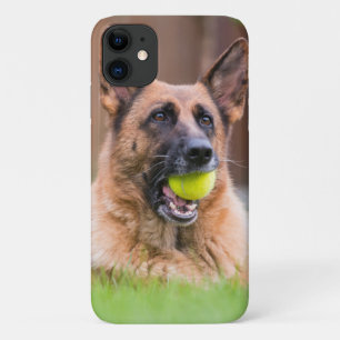 German Shepherd With Tennis Ball iPhone 11 Case