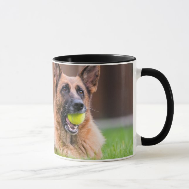 German Shepherd With Tennis Ball Mug (Right)