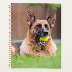German Shepherd With Tennis Ball Planner