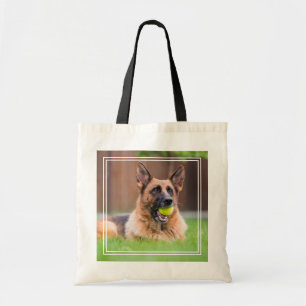 German Shepherd With Tennis Ball Tote Bag