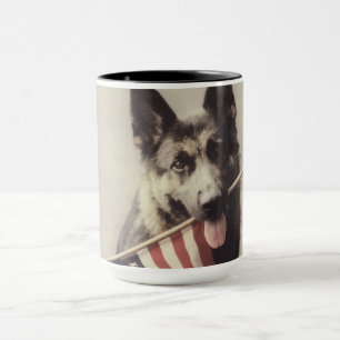 German Shepherd With US Flag Mug