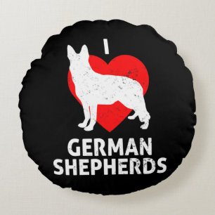 German Shepherd Wolf Dog Round Cushion