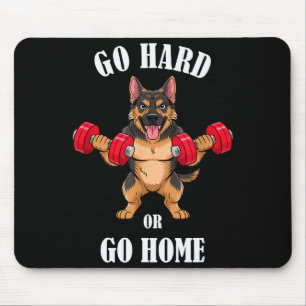 German Shepherd Workout Lifting Dumbbells Weightli Mouse Pad