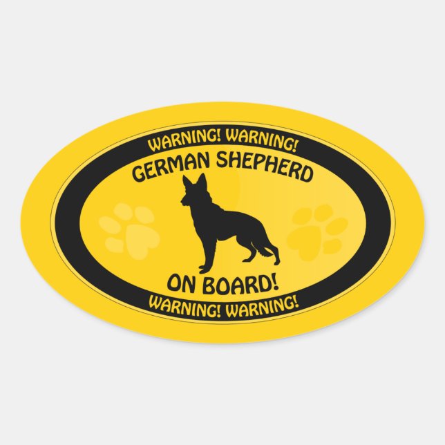 German Shepherd Xing Oval Sticker (Front)