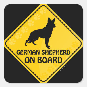 German Shepherd Xing Square Sticker