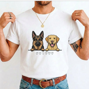 German Shepherd & Yellow Lab for dog lovers T-Shirt