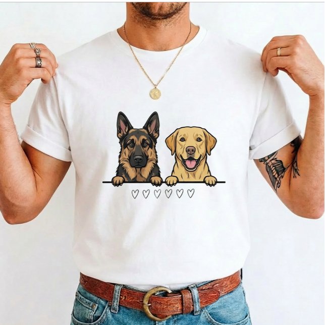 German Shepherd & Yellow Lab for dog lovers T-Shirt (Creator Uploaded)