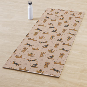 German shepherd yoga pose mat
