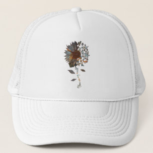 German Shepherd You Are My World Sunflower Graphic Trucker Hat