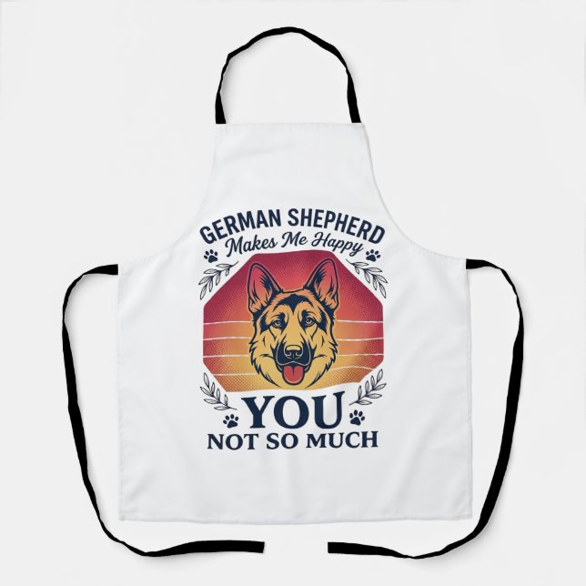 German Shepherd You Dog Retro Sunset Paws_1 Apron (Front)