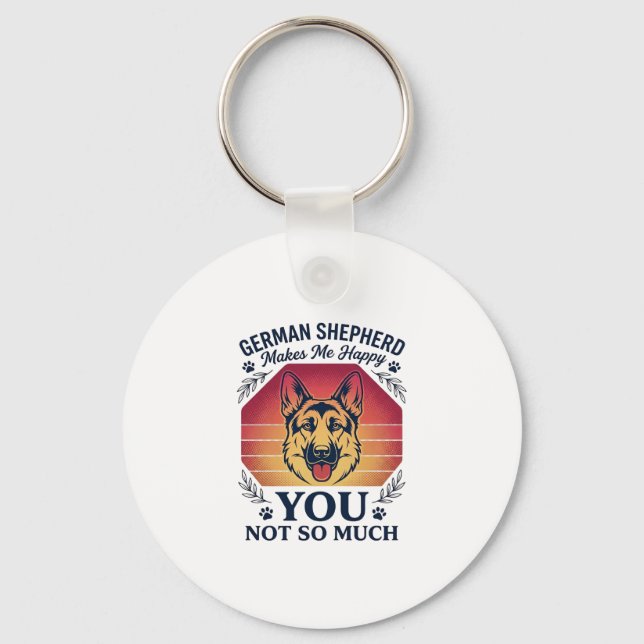 German Shepherd You Dog Retro Sunset Paws_1 Key Ring (Front)