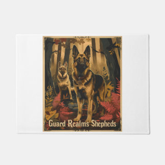 German Shepherds Amidst Magical Foliage Doormat