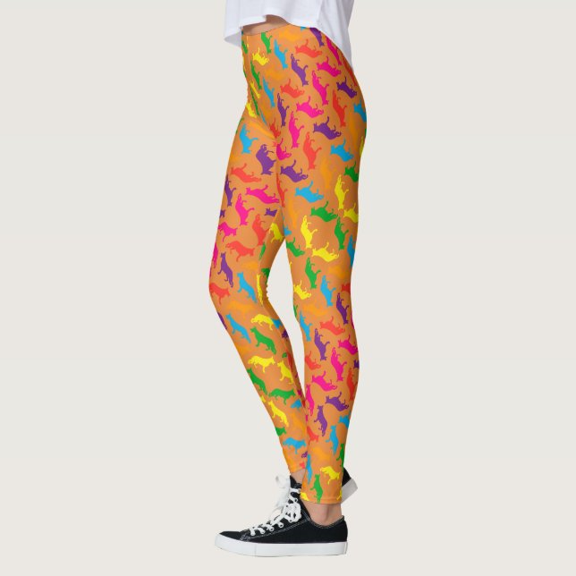 German Shepherds cool rainbow colours Leggings (Left)