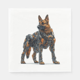 German Shepherds in Futuristic Armour Napkin