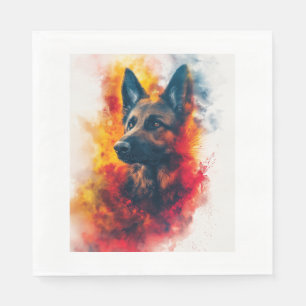 German Shepherds in Intense Radiance Napkin