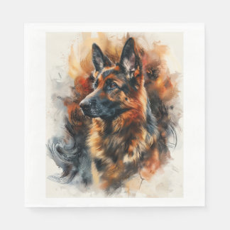German Shepherds in Magnetic Fields Napkin
