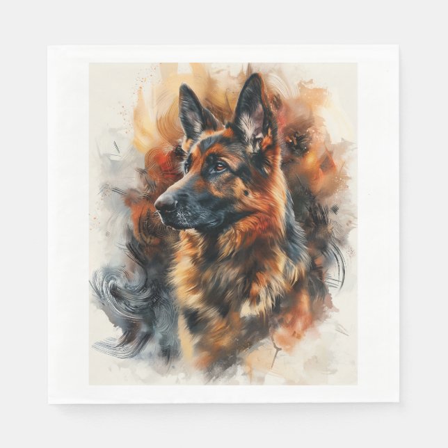 German Shepherds in Magnetic Fields Napkin (Front)