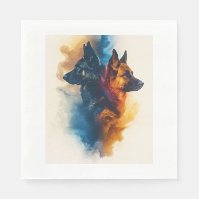 German Shepherds in Nebula Nexus Napkin (Front)