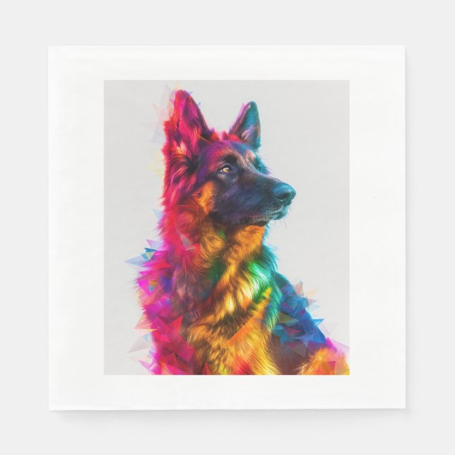 German Shepherds in Prism Perfection Napkin (Front)