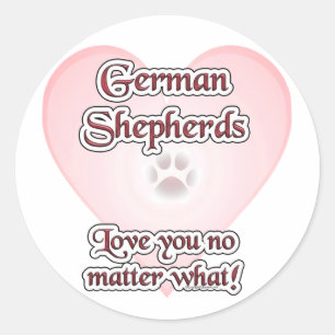 German Shepherds Love You No Matter What Sticker