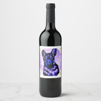 German Sheppard Love  Wine Label