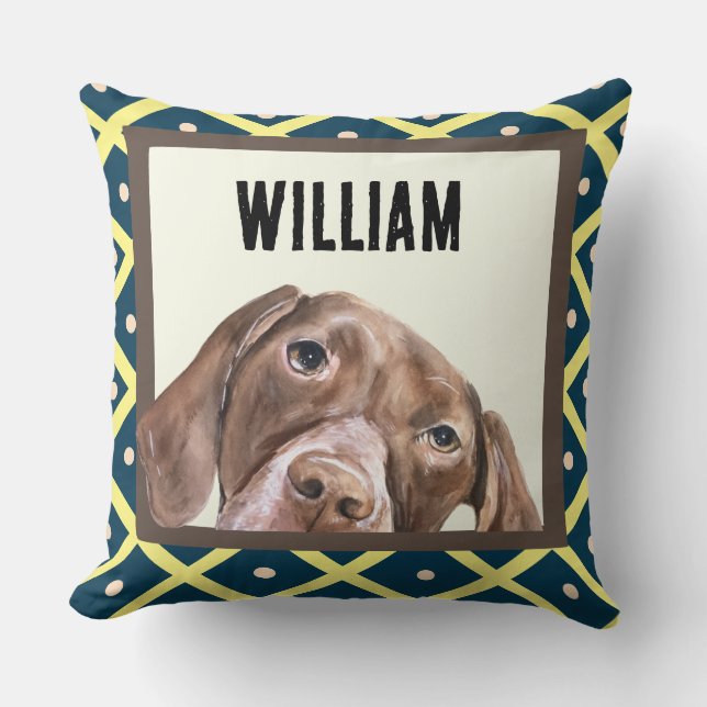 German Short Haired Pointer custom photo frame  Cushion (Front)
