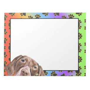 German Short-Haired Pointer dog paw pattern Notepad