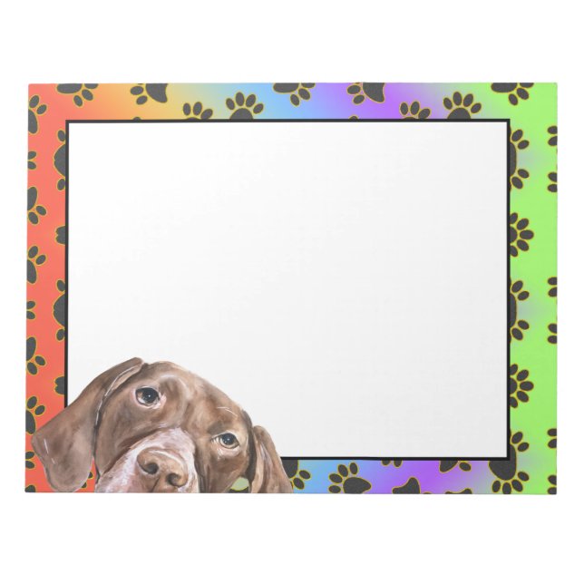 German Short-Haired Pointer dog paw pattern Notepad (Front)