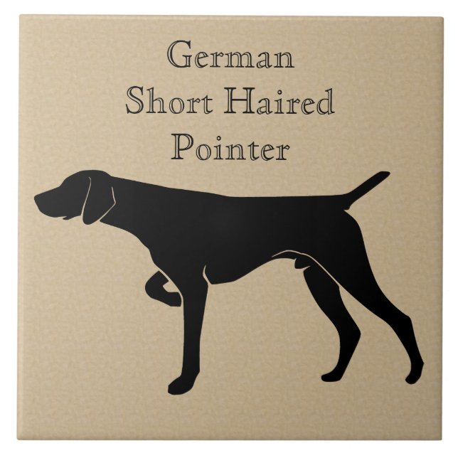 German Short Haired Pointer Dog Silhouette Tile (Front)