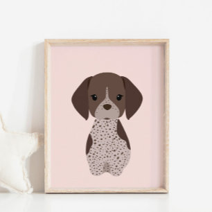 German Short Haired Puppy Nursery Kids Room Poster