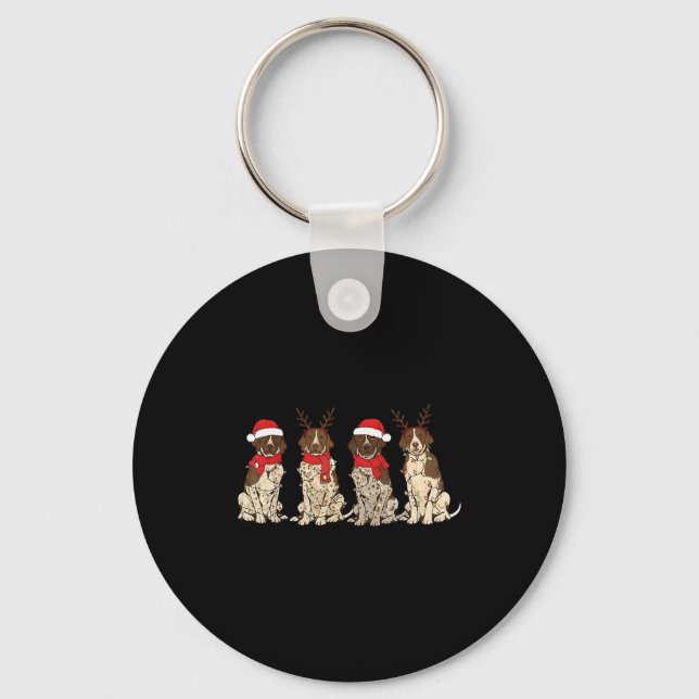 German Shorthair Inter Christmas Gsp Mom Dad  Key Ring (Front)