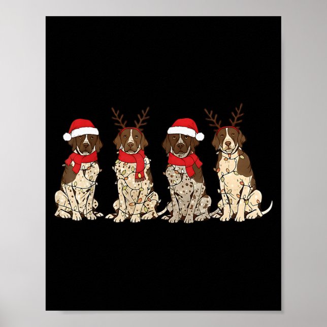 German Shorthair Inter Christmas Gsp Mom Dad  Poster (Front)