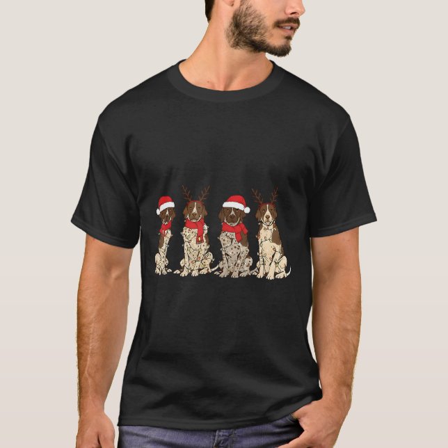 German Shorthair Inter Christmas Gsp Mom Dad  T-Shirt (Front)