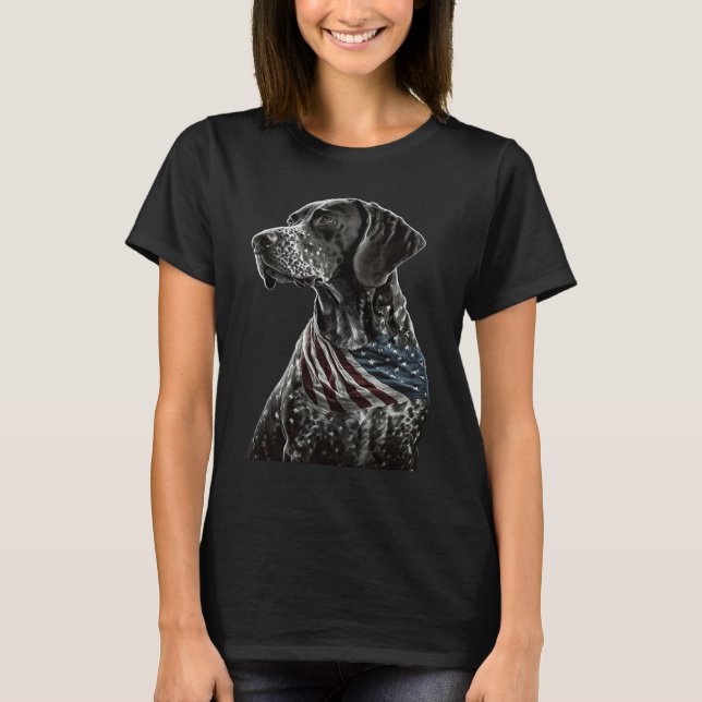 German Shorthair Pointer 4th july  GSP Mum Dad T-Shirt (Front)