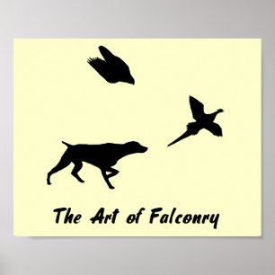 German Shorthair Pointer and Falconry Poster