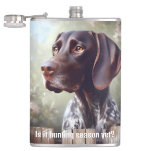 German Shorthair Pointer "Bird Season"  Hip Flask