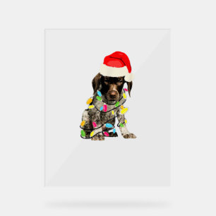 German Shorthair Pointer Christmas Design Acrylic Sign
