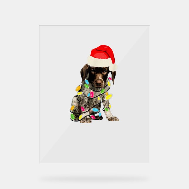 German Shorthair Pointer Christmas Design  Acrylic Sign (Front)