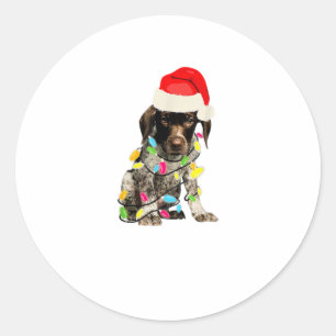 German Shorthair Pointer Christmas Design Classic Round Sticker