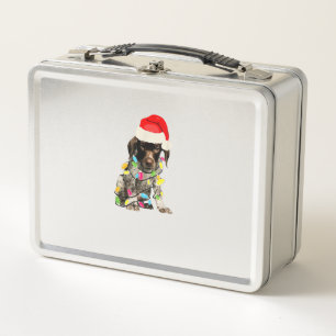 German Shorthair Pointer Christmas Design  Metal Lunch Box