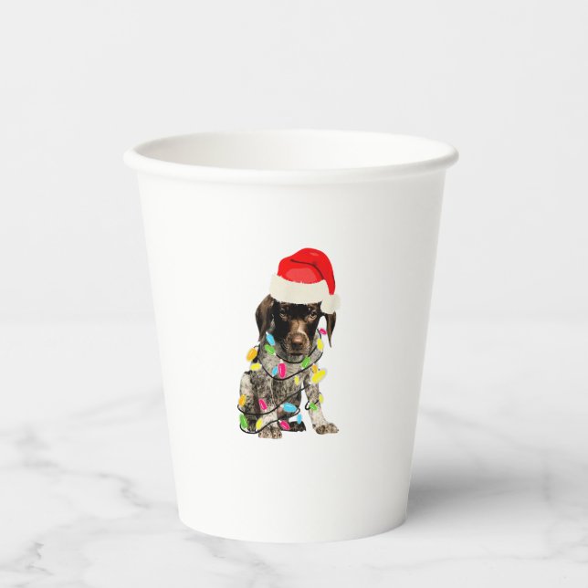 German Shorthair Pointer Christmas Design  Paper Cups (Front)