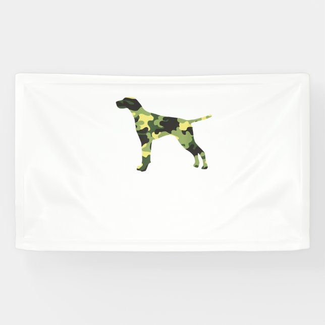 German Shorthair Pointer _ Dog Camouflage Silhouet Banner (Horizontal)