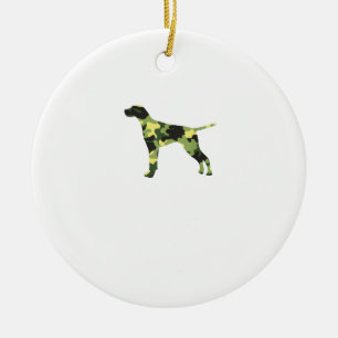 German Shorthair Pointer _ Dog Camouflage Silhouet Ceramic Ornament