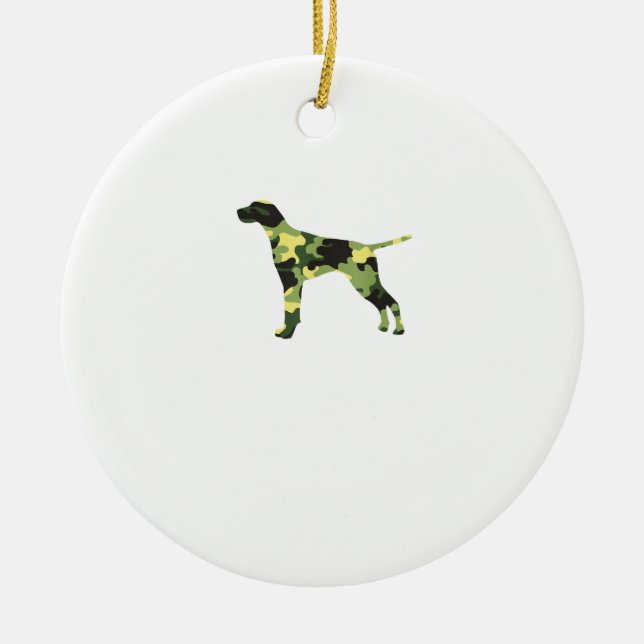 German Shorthair Pointer _ Dog Camouflage Silhouet Ceramic Ornament (Front)