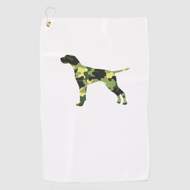 German Shorthair Pointer _ Dog Camouflage Silhouet Golf Towel (Front)
