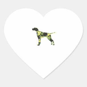 German Shorthair Pointer _ Dog Camouflage Silhouet Heart Sticker