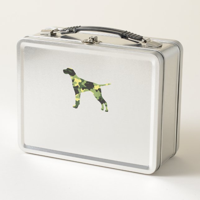 German Shorthair Pointer _ Dog Camouflage Silhouet Metal Lunch Box (Front)