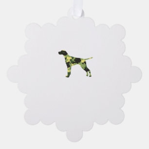 German Shorthair Pointer _ Dog Camouflage Silhouet Tree Decoration Card