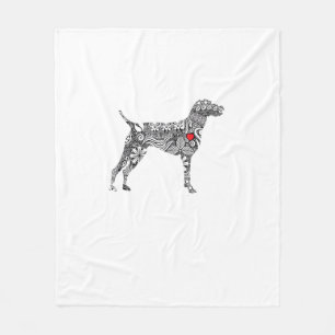 German Shorthair Pointer I GSP Dog Mum I Love Hear Fleece Blanket