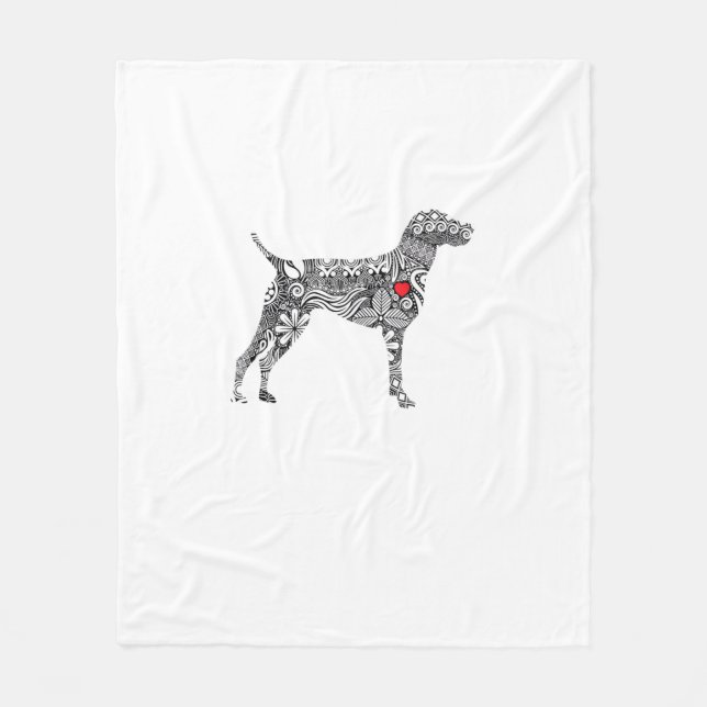 German Shorthair Pointer I GSP Dog Mum I Love Hear Fleece Blanket (Front)